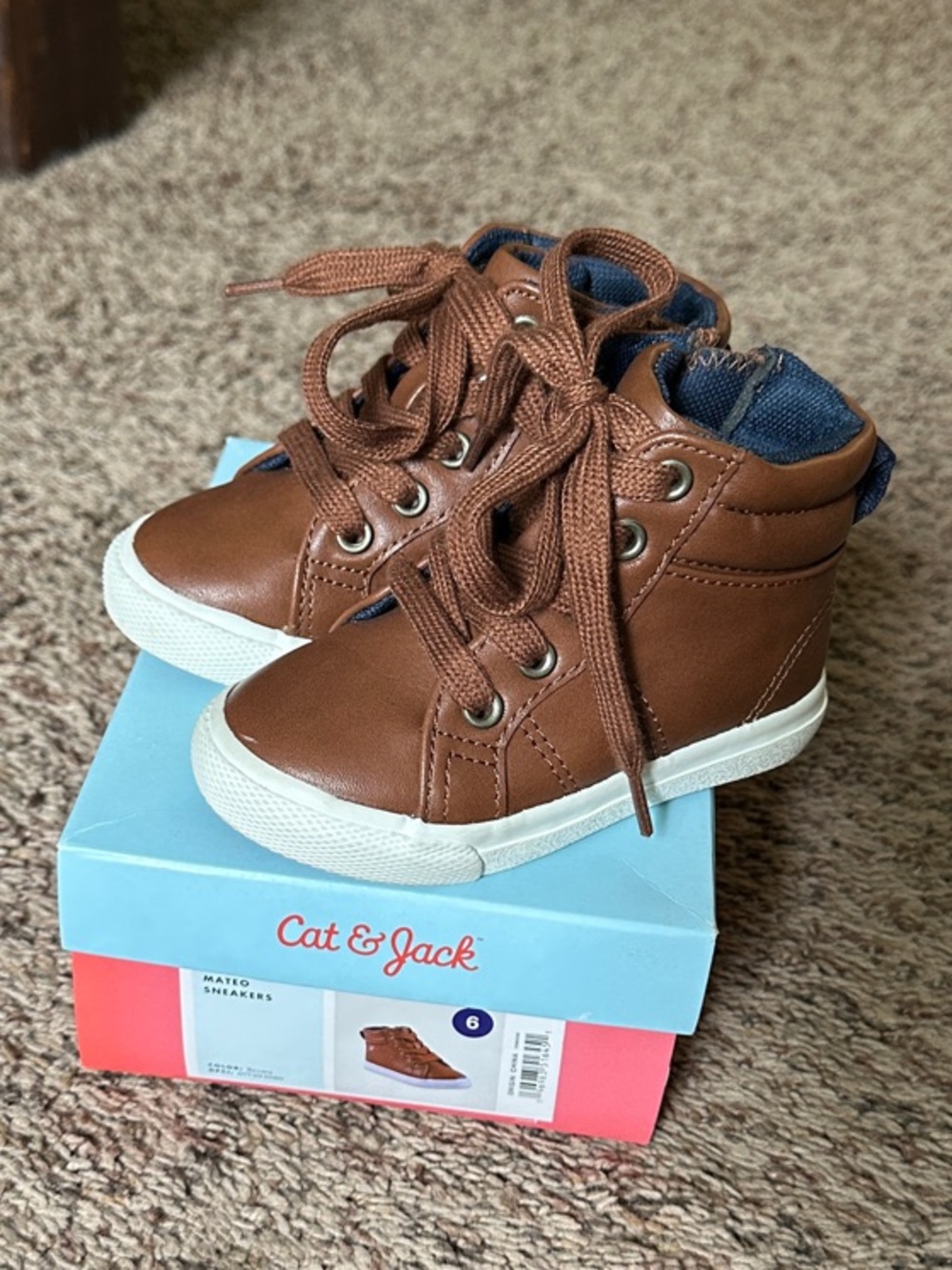 Cat & Jack Mateo Brown High-Top Sneakers